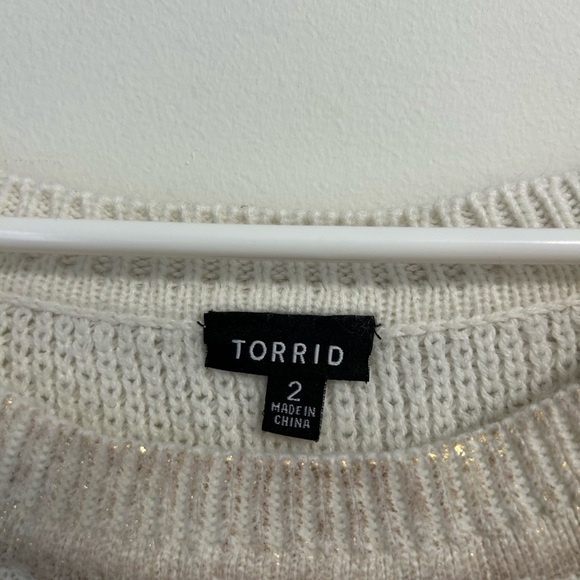 Torrid Gold & White Knit Long Sweater - Picture 4 of 4